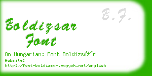 boldizsar font business card